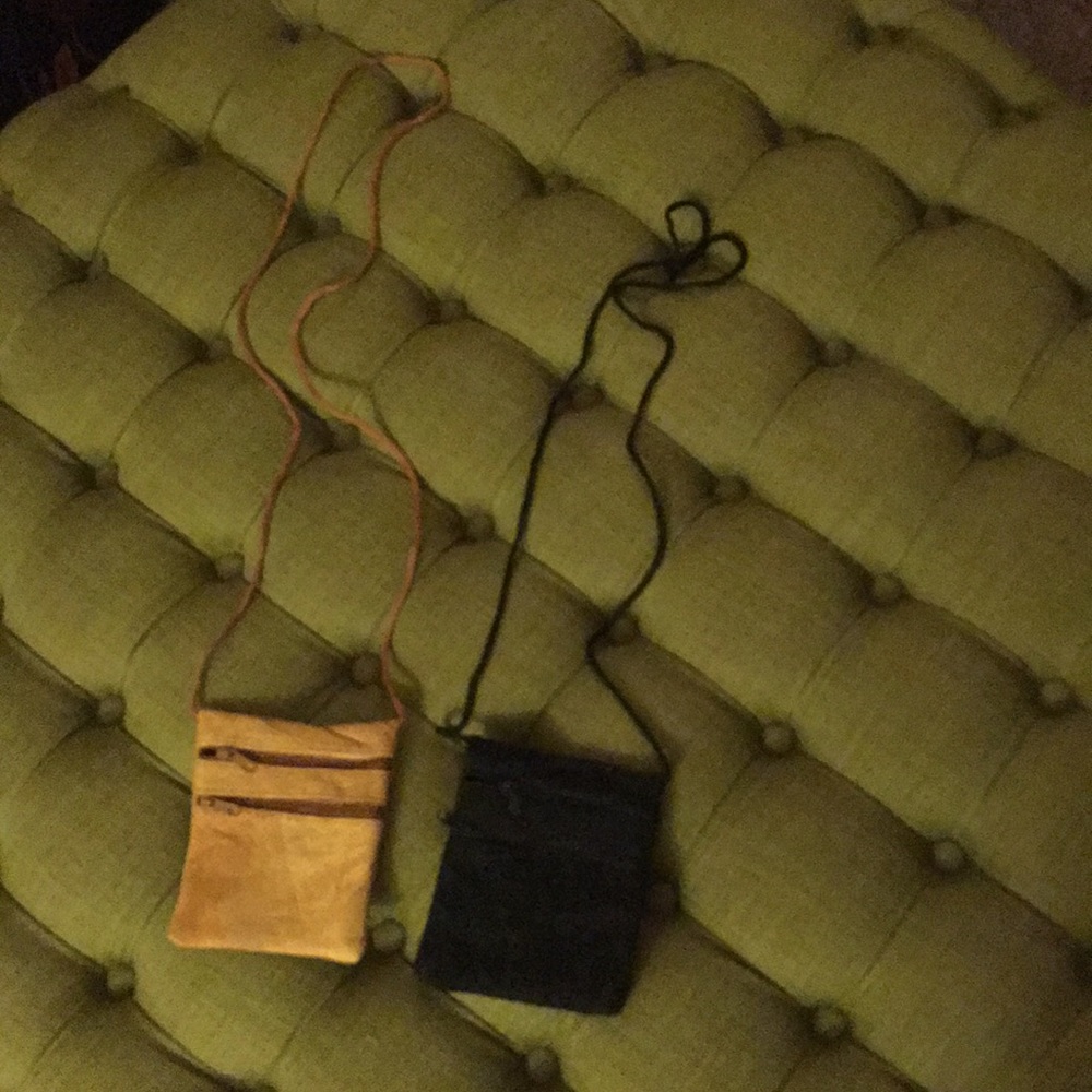 Set of 2 Suede Neck Purses